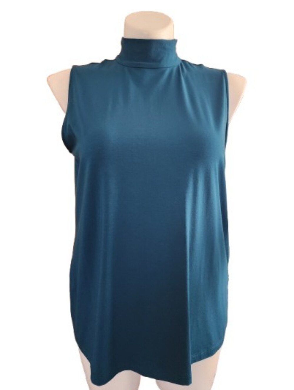 Chico's Modal Mock Neck Tank Women's XL Teal NEW